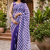 purple printed chanderi cotton ready to wear saree with unstitched blouse