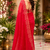 red printed chanderi cotton ready to wear saree with unstitched blouse
