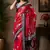 red black printed chanderi cotton ready to wear saree with unstitched blouse