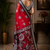 red black printed chanderi cotton ready to wear saree with unstitched blouse