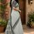 white printed chanderi cotton ready to wear saree with unstitched blouse