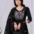 Women's black embroidered mul kurta pant dupatta set with pocket | handwork ethnic wear for women