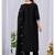 Women's black embroidered mul kurta pant dupatta set with pocket | handwork ethnic wear for women