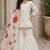 off white embroidered silk girls sharara set