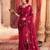 Heavy aari work satin saree for women pink party wear