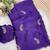 Heavy aari work satin saree for women purple party wear