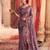 Heavy aari work satin saree for women lilac party wear
