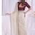 Designer white satin saree with maroon blouse embroidery work