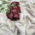 Designer white satin saree with maroon blouse embroidery work