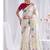 Prada silk blend heavy embroidery white saree with apliqe work