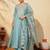 Women's Beautiful Embroidery Work Viscose Silk Fabric Flared Anarkali Pant and Dupatta Set