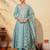 Women's Beautiful Embroidery Work Viscose Silk Fabric Flared Anarkali Pant and Dupatta Set