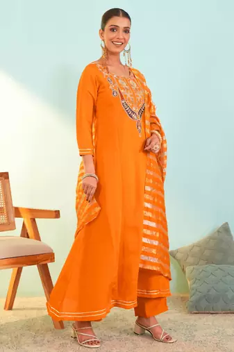 Women's Beautiful Embroidery Work Viscose Silk Fabric Flared Anarkali Pant and Dupatta Set