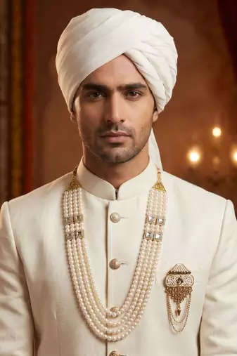 Groom mala and brooch set