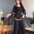 Women's Beautiful Embroidery Work Silk Crepe Fabric Straight Kurta Palazzo and Dupatta Set
