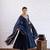Navy blue scallop border anarkali kurta set for women