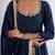 Navy blue scallop border anarkali kurta set for women