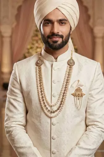Groom mala and brooch set