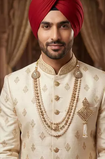 Groom mala and brooch set