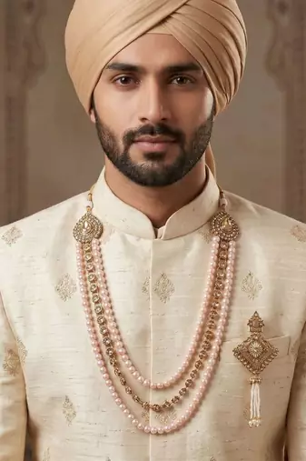 Groom mala and brooch set