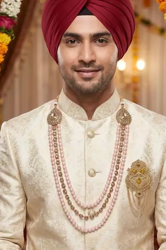 Groom mala and brooch set