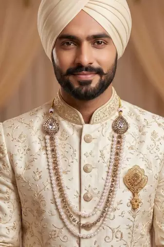 Groom mala and brooch set