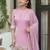 Women's Beautiful Embroidery Work Satin Fabric Straight Kurta Sharara and Dupatta Set