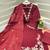 Women Maroon Embroidered Kurta Set with Dupatta