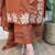 Women Rust Embroidered Kurta Set with Dupatta 