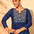 Women's Beautiful Embroidery Work Vichitra Silk Fabric Flared Kurta Pant and Dupatta Set