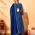 Women's Beautiful Embroidery Work Vichitra Silk Fabric Flared Kurta Pant and Dupatta Set