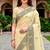 Sangam prints light yellow cotton blend woven work traditional saree