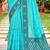 Sangam prints teal blue cotton blend woven work traditional saree