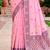 Sangam prints pink cotton blend woven work traditional saree