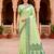 Sangam prints green cotton blend woven work traditional saree