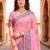 Sangam prints pink cotton blend woven work traditional saree