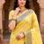 Sangam prints yellow cotton blend woven work traditional saree