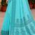 Sangam prints teal blue cotton blend woven work traditional saree