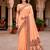Sangam prints peach cotton blend woven work traditional saree