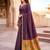 Sangam prints violet cotton blend woven work traditional saree