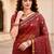 Sangam prints maroon cotton blend woven work traditional saree