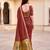 Sangam prints maroon cotton blend woven work traditional saree