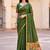 Sangam prints mehndi green cotton blend woven work traditional saree
