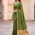 Sangam prints mehndi green cotton blend woven work traditional saree