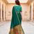 Sangam prints emerald green cotton blend woven work traditional saree