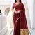 Sangam prints maroon cotton blend woven work traditional saree