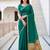 Sangam prints emerald green cotton blend woven work traditional saree