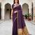 Sangam prints violet cotton blend woven work traditional saree