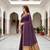 Sangam prints violet cotton blend woven work traditional saree