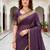 Sangam prints violet cotton blend woven work traditional saree